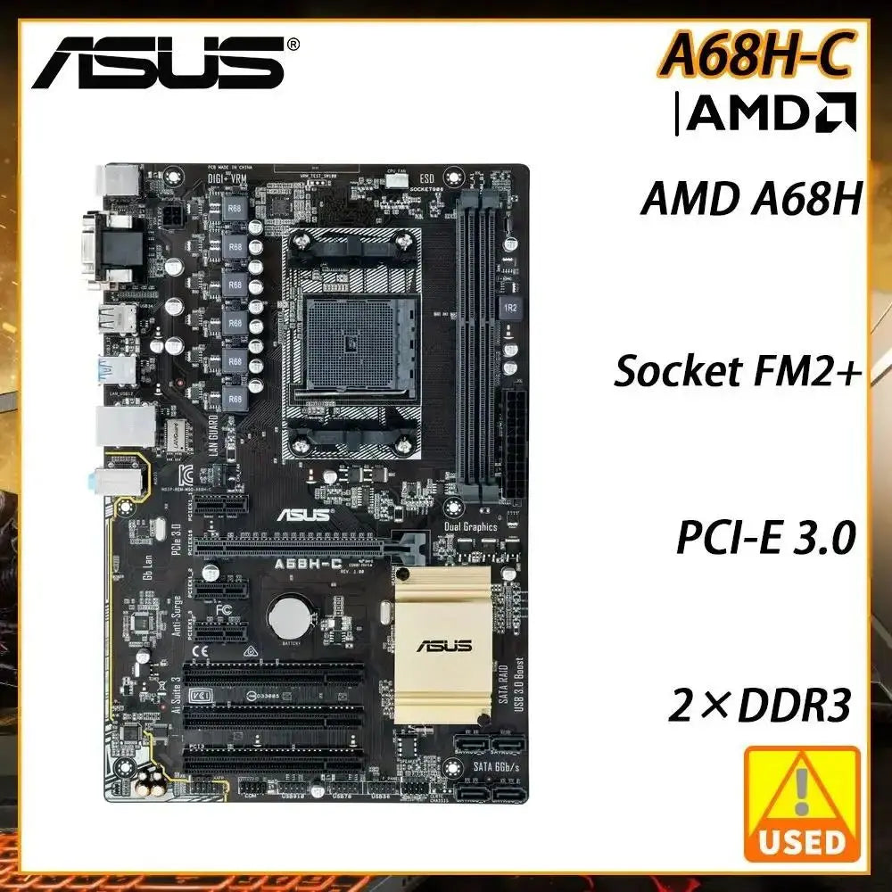 ASUA A68H-C Socket FM2+ Motherboard FM2+ DDR3 Motherboard 32GB AMD A68H PCI-E 3.0 SATA III USB3.0 ATX for AMD A10-6700T Cpus