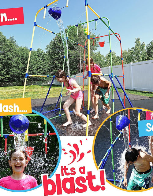 Load image into Gallery viewer, Backyard Waterpark Sprinkler Water Toy for Kids, Fun Outdoor Water Play with Dump Buckets and Splash Wheel Water Toys for Backyard
