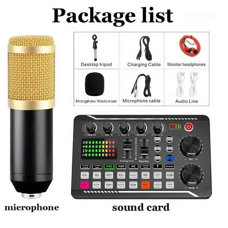 Streaming Microphone Kit with Audio Mixer and Condenser Microphone,Microphone Set for Podcast,Live Broadcast,Podcast