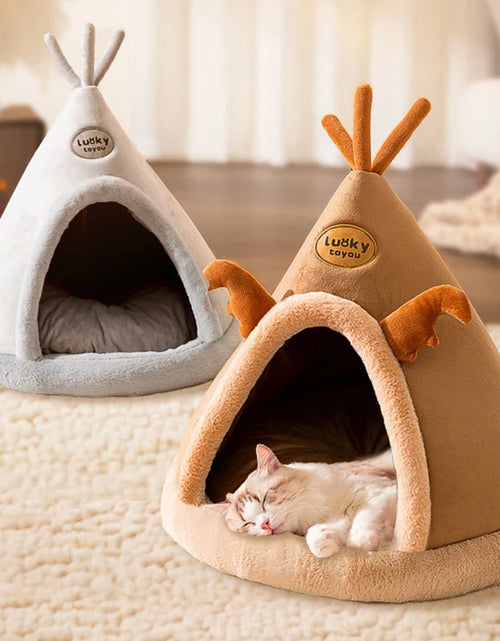 Load image into Gallery viewer, Warm Winter Pet Tent House Cat Bed Cat Dog House Deep Sleep for Puppy Cat Indoor Outdoor Tent with Cushion Pet Supplies 2023 New
