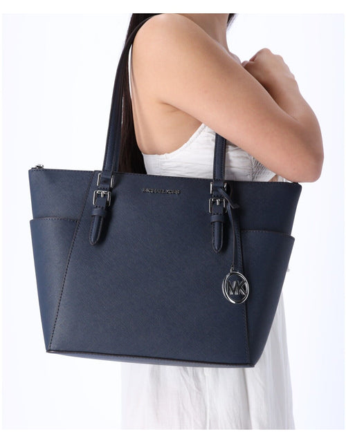 Load image into Gallery viewer, Michael Kors Charlotte Top Zip Tote MK Signature Shoulder Bag
