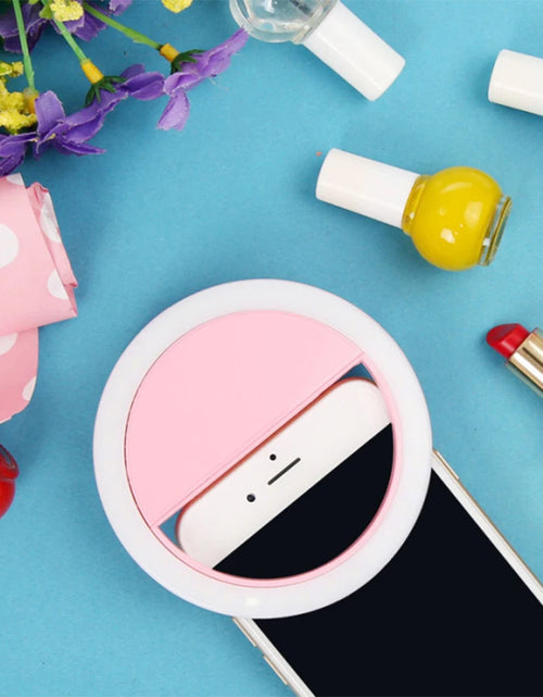 Load image into Gallery viewer, USB Charge Led Selfie Ring Light Mobile Phone Lens LED Selfie Lamp Ring for Iphone Samsung Xiaomi POCO Phone Tablet Selfie Light
