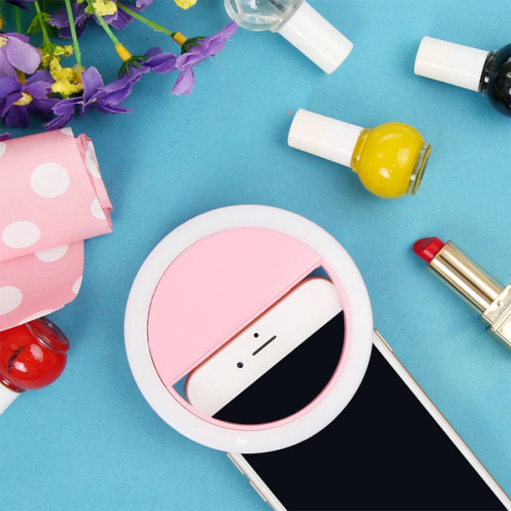 USB Charge Led Selfie Ring Light Mobile Phone Lens LED Selfie Lamp Ring for Iphone Samsung Xiaomi POCO Phone Tablet Selfie Light