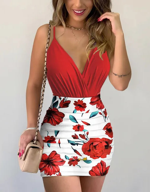 Load image into Gallery viewer, Women Sexy Backless Basic Dress Bodycon Strap Solid Dresses Sling Sleeveless Dresses Holiday Wind Party Mini Dress
