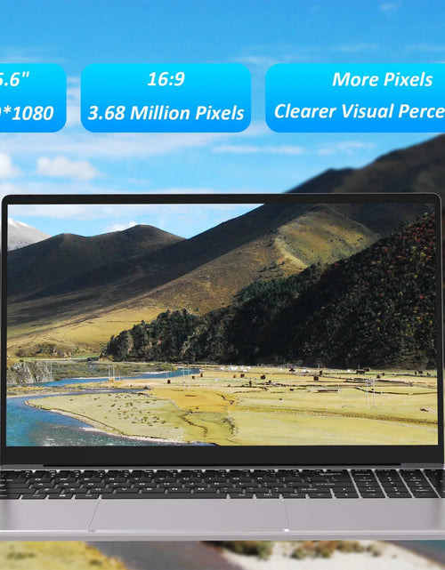 Load image into Gallery viewer, 15.6&quot; Laptop Intel Alder N95, 16GB RAM, 512GB SSD, Windows 11 Pro Work Computer, Fingerprint Reader, Backlit Keyboard, Silver
