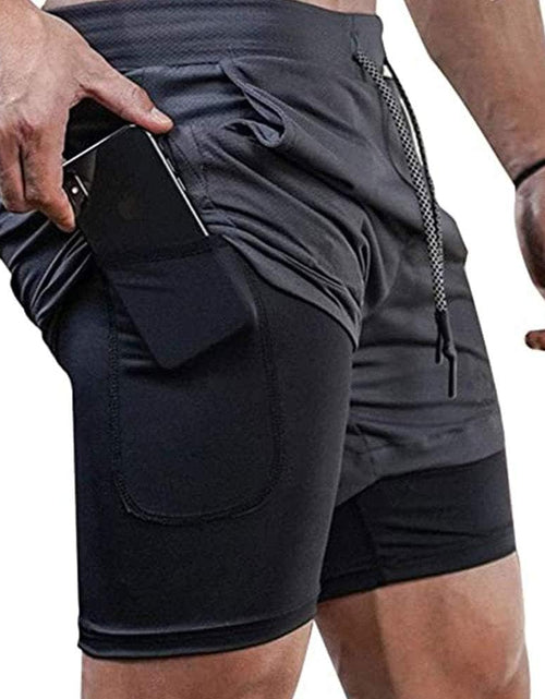 Load image into Gallery viewer, Mens Running Shorts，Workout Running Shorts for Men，2-In-1 Stealth Shorts，7-Inch Gym Yoga Outdoor Sports Shorts
