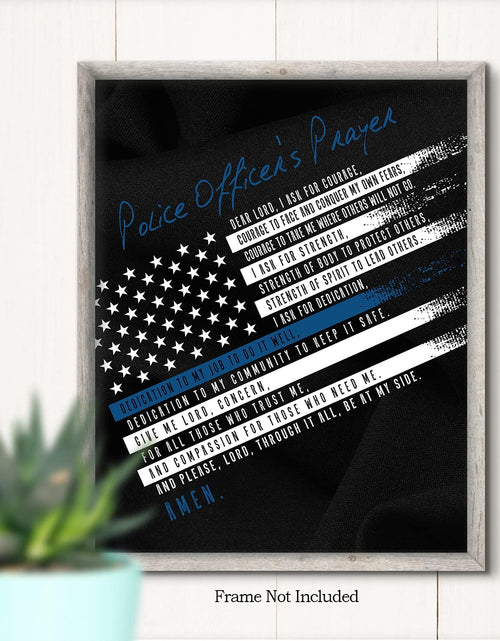 Load image into Gallery viewer, Police Prayer Wall Art Print - Law Enforcement Prints - Police Officer Gifts - Police Academy Graduation - Police Officer Wall Decor - Law Enforcement Appreciation Gift - 8X10 Unframed Print
