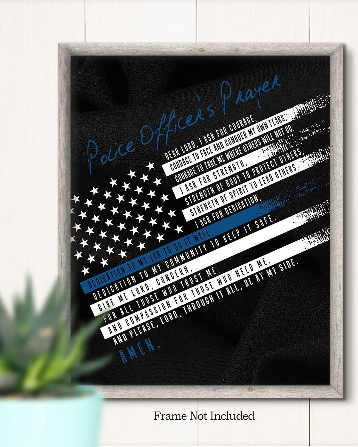 Police Prayer Wall Art Print - Law Enforcement Prints - Police Officer Gifts - Police Academy Graduation - Police Officer Wall Decor - Law Enforcement Appreciation Gift - 8X10 Unframed Print