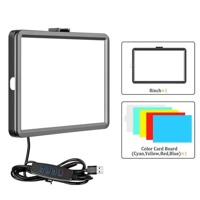 6/8 Inch Video Led Light Photography Selfie Dimmable Video Fill Light for Photo Studio Live Stream Fill Lamp No Tripod Stand