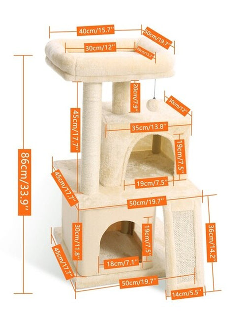 Load image into Gallery viewer, Domestic Delivery Multi-Level Cat Tree Tower Climb Furniture Scratching Post for Indoor House Pet Supplies Kitten Toy Cozy Condo
