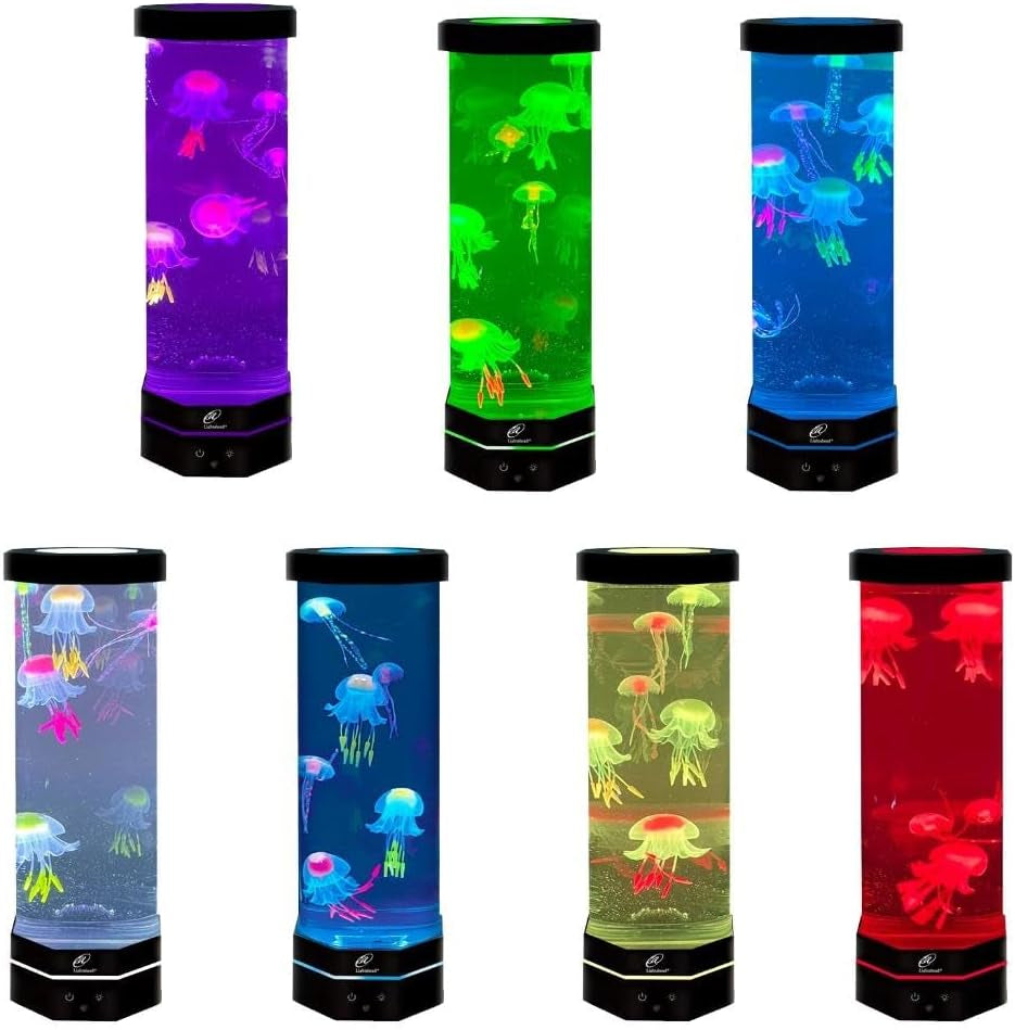 LED Desktop Jellyfish Lava Lamp with Color Changing Light Effects. a Sensory Synthetic Jelly Fish Tank Aquarium Mood Lamp. Excellent Gift