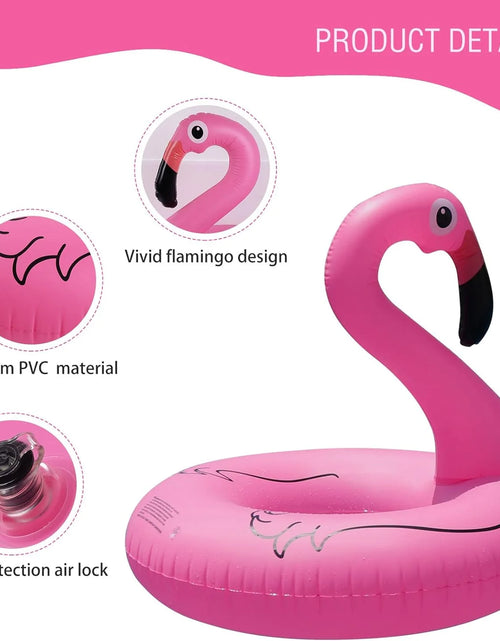 Load image into Gallery viewer, Inflatable Flamingo Pool Float,Flamingo Swimming Pool Tubes with Light,Solar Powered Swimming Pool Rings for Adults Kids
