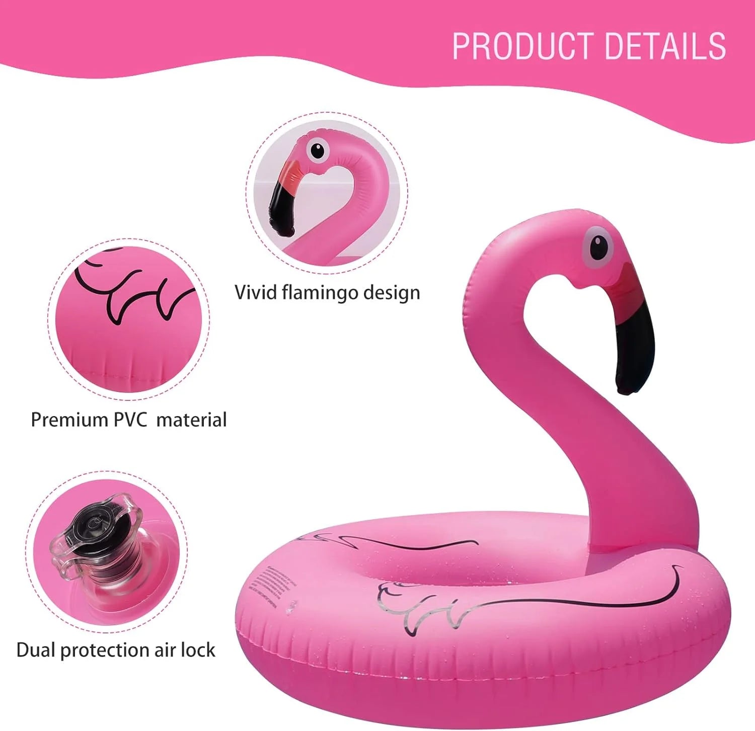 Inflatable Flamingo Pool Float,Flamingo Swimming Pool Tubes with Light,Solar Powered Swimming Pool Rings for Adults Kids