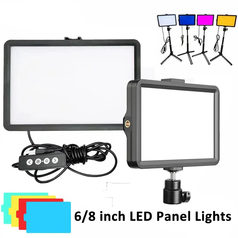 6/8 Inch Video Led Light Photography Selfie Dimmable Video Fill Light for Photo Studio Live Stream Fill Lamp No Tripod Stand