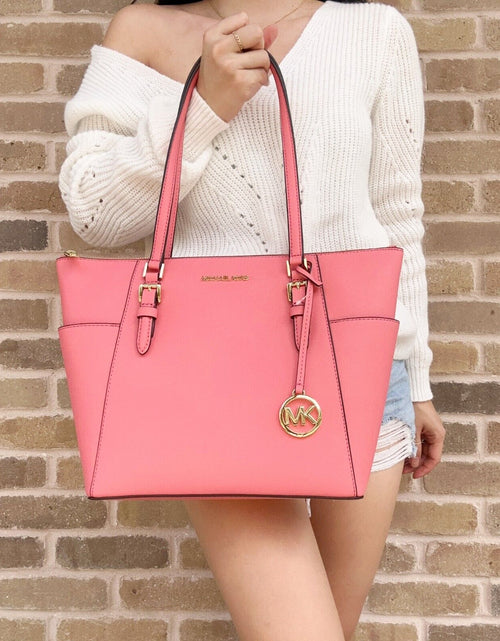 Load image into Gallery viewer, Michael Kors Charlotte Top Zip Tote MK Signature Shoulder Bag
