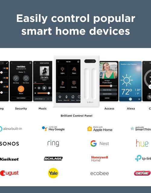 Load image into Gallery viewer, Smart Home Control (2-Switch Panel) — Alexa Built-In &amp; Compatible with Ring, Sonos, Hue, Google Nest, Wemo, Smartthings, Apple Homekit — In-Wall Touchscreen Control for Lights, Music, &amp; More
