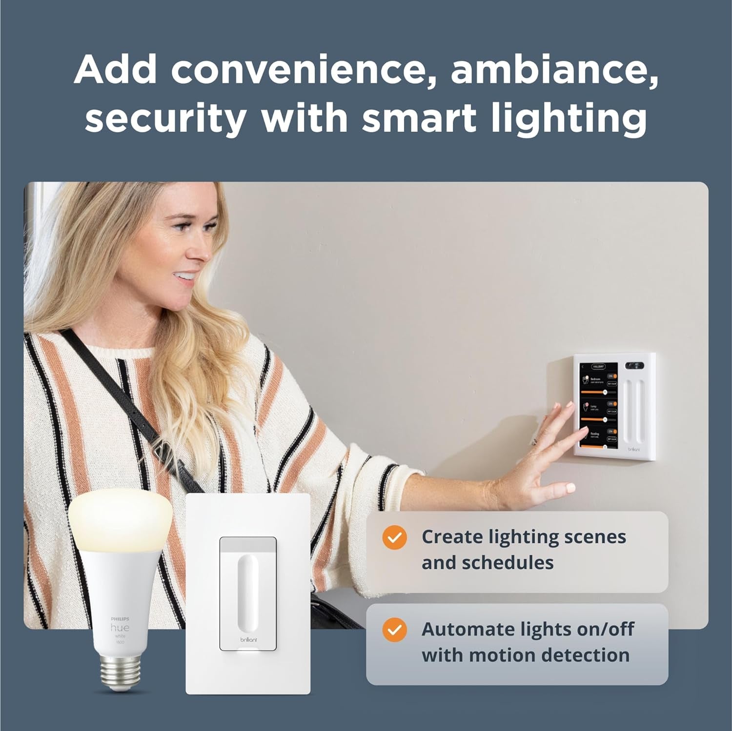 Smart Home Control (2-Switch Panel) — Alexa Built-In & Compatible with Ring, Sonos, Hue, Google Nest, Wemo, Smartthings, Apple Homekit — In-Wall Touchscreen Control for Lights, Music, & More