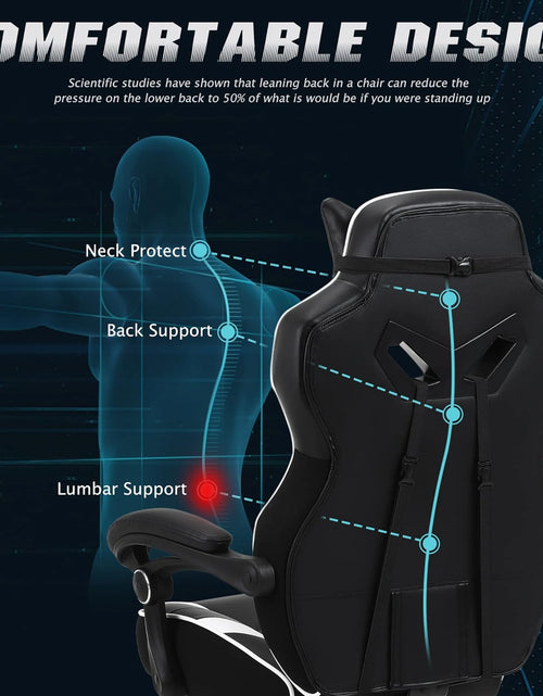 Load image into Gallery viewer, Gaming Chairs for Adults Black Recliner Computer Chair with Footrest Ergonomic PC Gaming Chair with Massage High Back Chair for Gaming Big and Tall Gamer Chair Large Computer Gaming Chair
