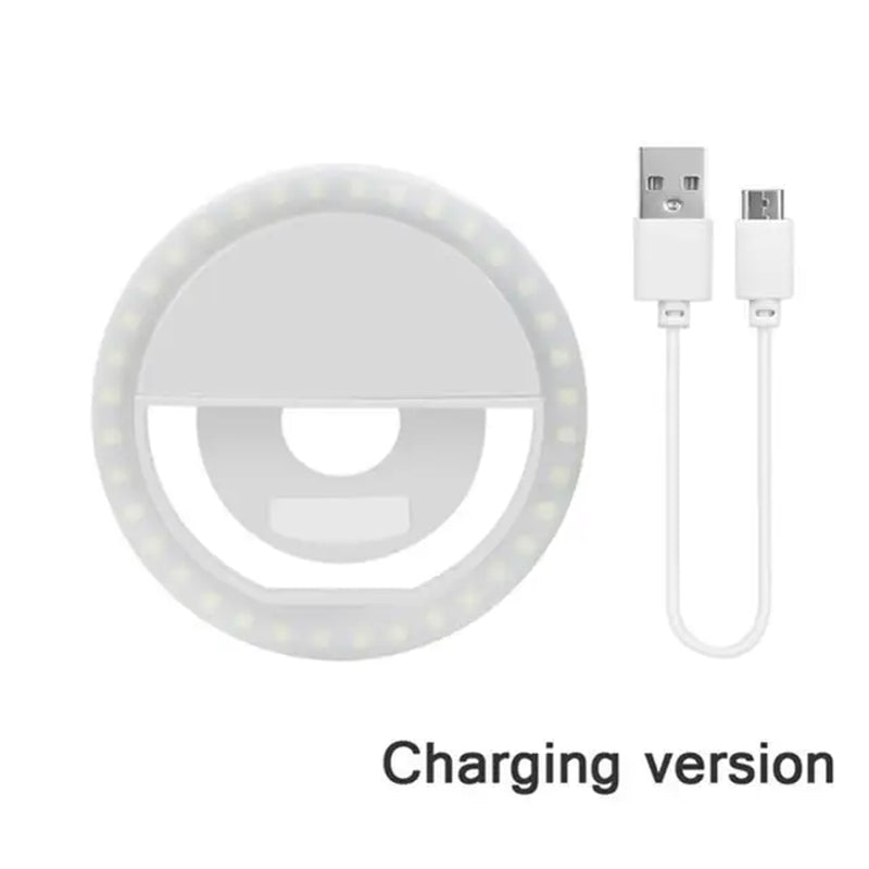 USB Charge Led Selfie Ring Light Mobile Phone Lens LED Selfie Lamp Ring for Iphone Samsung Xiaomi POCO Phone Tablet Selfie Light