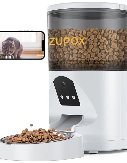 Load image into Gallery viewer, Automatic Cat Feeder with Camera, Automatic Cat Food Dispenser, 2.4G Wifi 1080P Timed Cat Feeder with APP Control for Remote Feeding, 6L Automatic Feeder for Cats Dogs Other Pet
