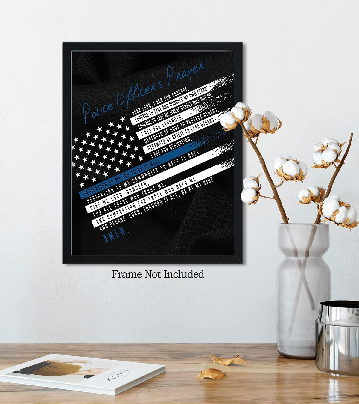 Police Prayer Wall Art Print - Law Enforcement Prints - Police Officer Gifts - Police Academy Graduation - Police Officer Wall Decor - Law Enforcement Appreciation Gift - 8X10 Unframed Print