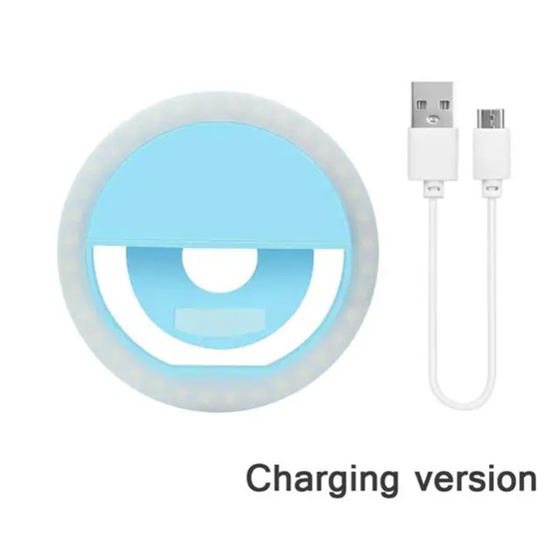 USB Charge Led Selfie Ring Light Mobile Phone Lens LED Selfie Lamp Ring for Iphone Samsung Xiaomi POCO Phone Tablet Selfie Light