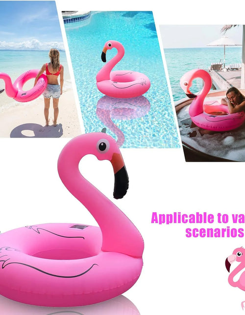 Load image into Gallery viewer, Inflatable Flamingo Pool Float,Flamingo Swimming Pool Tubes with Light,Solar Powered Swimming Pool Rings for Adults Kids
