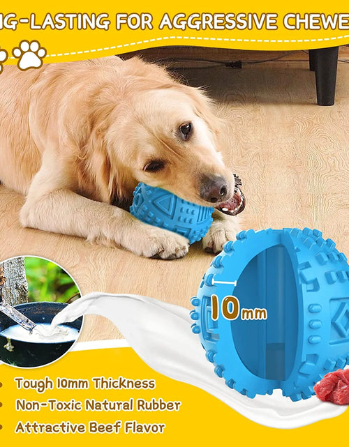 Load image into Gallery viewer, Dog Balls Treat Dispensing Dog Toys, Dog Toys for Aggressive Chewers Large Breed, Nearly Indestructible Squeaky Dog Chew Toys for Large Dogs, Natural Rubber Dog Puzzle Toys, Tough IQ Dog Treat Balls
