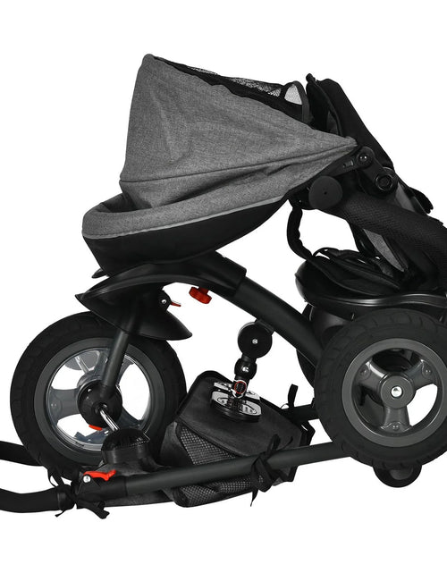 Load image into Gallery viewer, 7-In-1 Kids Baby Tricycle Folding Steer Stroller W/ Rotatable Seat Grey
