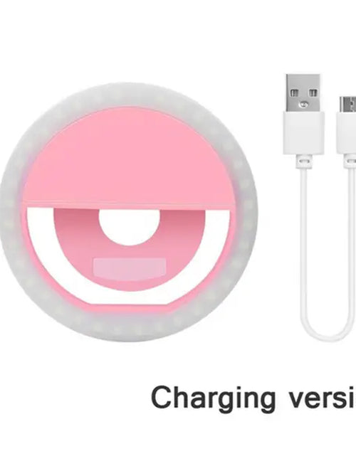 Load image into Gallery viewer, USB Charge Led Selfie Ring Light Mobile Phone Lens LED Selfie Lamp Ring for Iphone Samsung Xiaomi POCO Phone Tablet Selfie Light
