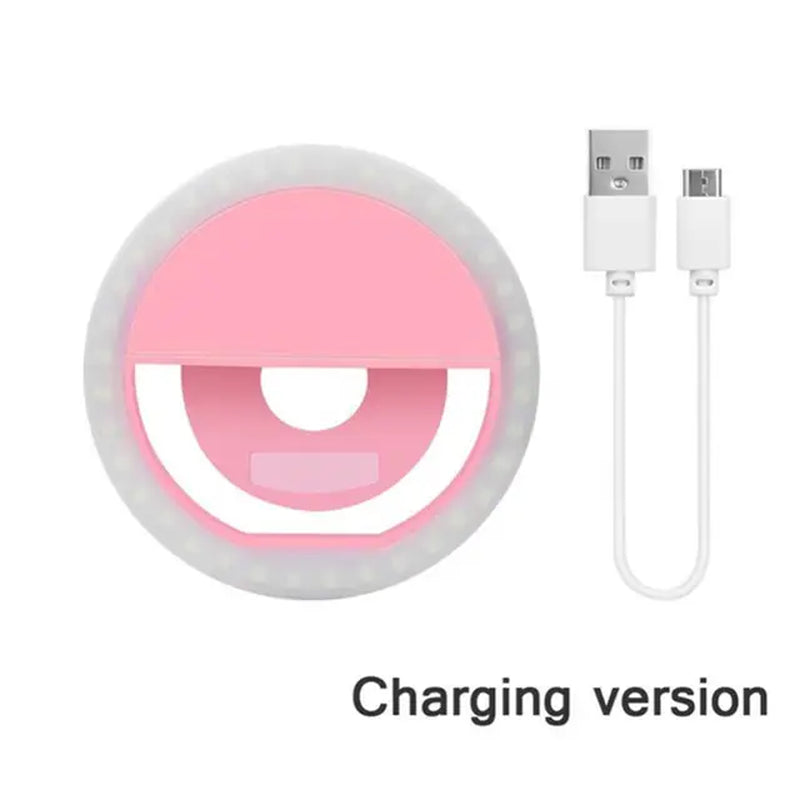 USB Charge Led Selfie Ring Light Mobile Phone Lens LED Selfie Lamp Ring for Iphone Samsung Xiaomi POCO Phone Tablet Selfie Light