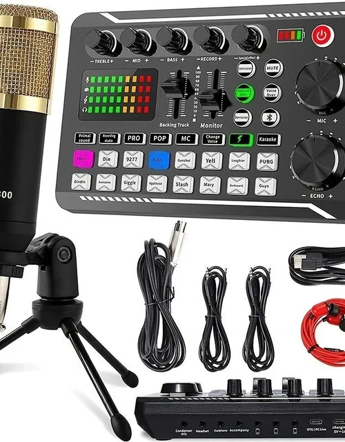 Load image into Gallery viewer, Streaming Microphone Kit with Audio Mixer and Condenser Microphone,Microphone Set for Podcast,Live Broadcast,Podcast
