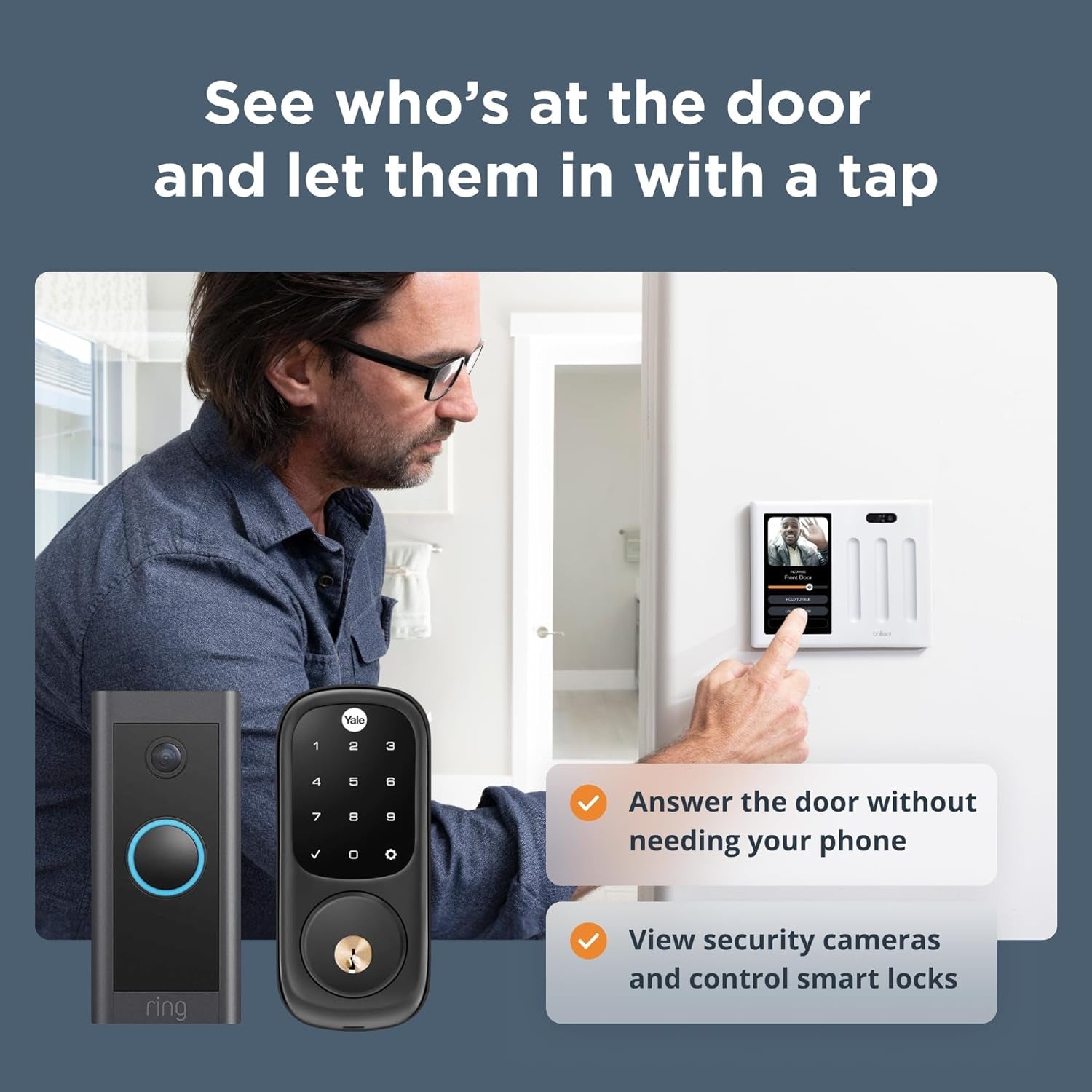 Smart Home Control (2-Switch Panel) — Alexa Built-In & Compatible with Ring, Sonos, Hue, Google Nest, Wemo, Smartthings, Apple Homekit — In-Wall Touchscreen Control for Lights, Music, & More