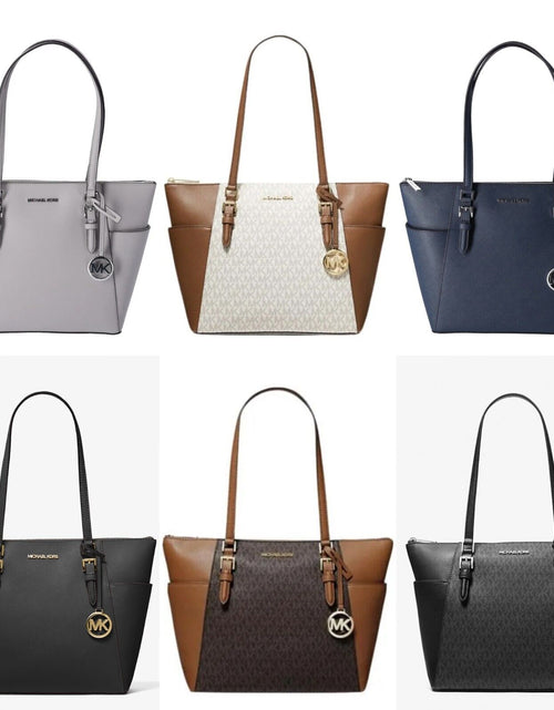 Load image into Gallery viewer, Michael Kors Charlotte Top Zip Tote MK Signature Shoulder Bag
