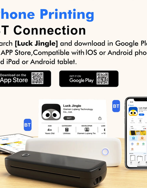Load image into Gallery viewer, Portable Printers Wireless for Travel, Bluetooth Thermal Printer Compatible with Ios, Android, Laptop, Inkless Mobile Printer for Office, Home, School
