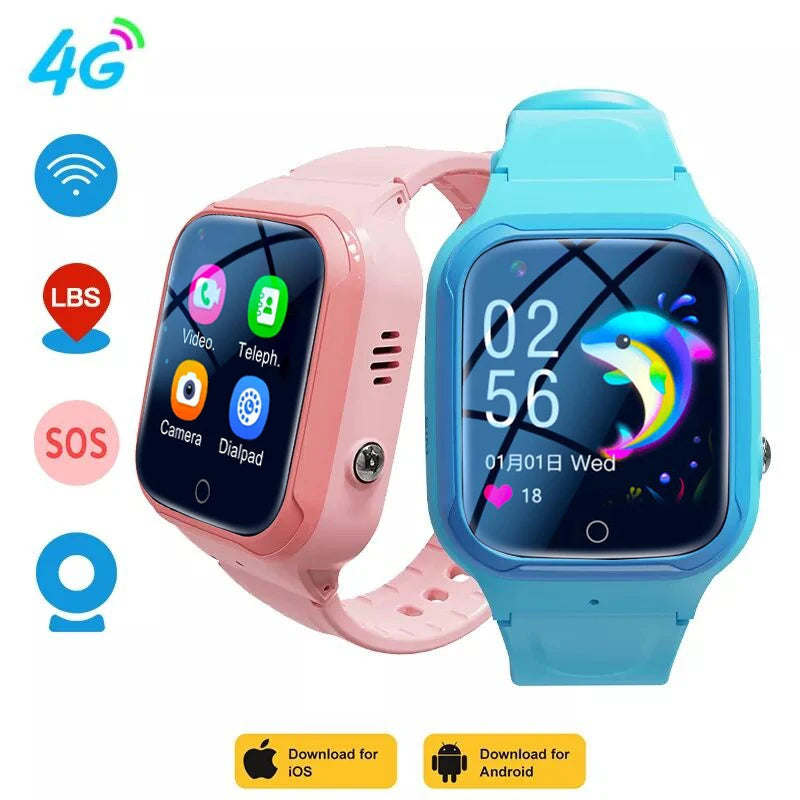 2023 for Xiaomi 4G Children'S Smart Watch GPS Track Video Call Camera SOS Waterproof Display Location LBS Tracker Smart Watch