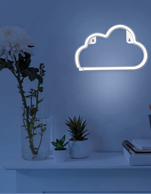 Load image into Gallery viewer, Cloud Neon Signs, LED Cloud Neon Light for Wall Decor, Battery or USB Powered Cloud Sign Shaped Decoration Wall Lights for Bedroom Aesthetic Teen Girl Kid Room Christmas Birthday Wedding Party White
