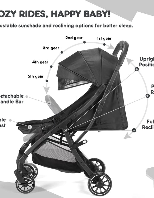 Load image into Gallery viewer, Compact and Lightweight Umbrella Stroller for Baby/Toddler, Foldable, Unisex, Gray
