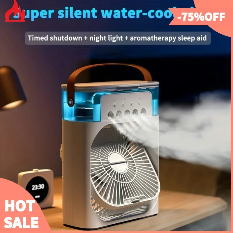 Portable Air Conditioner Fan, Household Small Air Cooler, Humidifier, Hydrocooling Fan, Air Adjustment for Office, 3 Speed