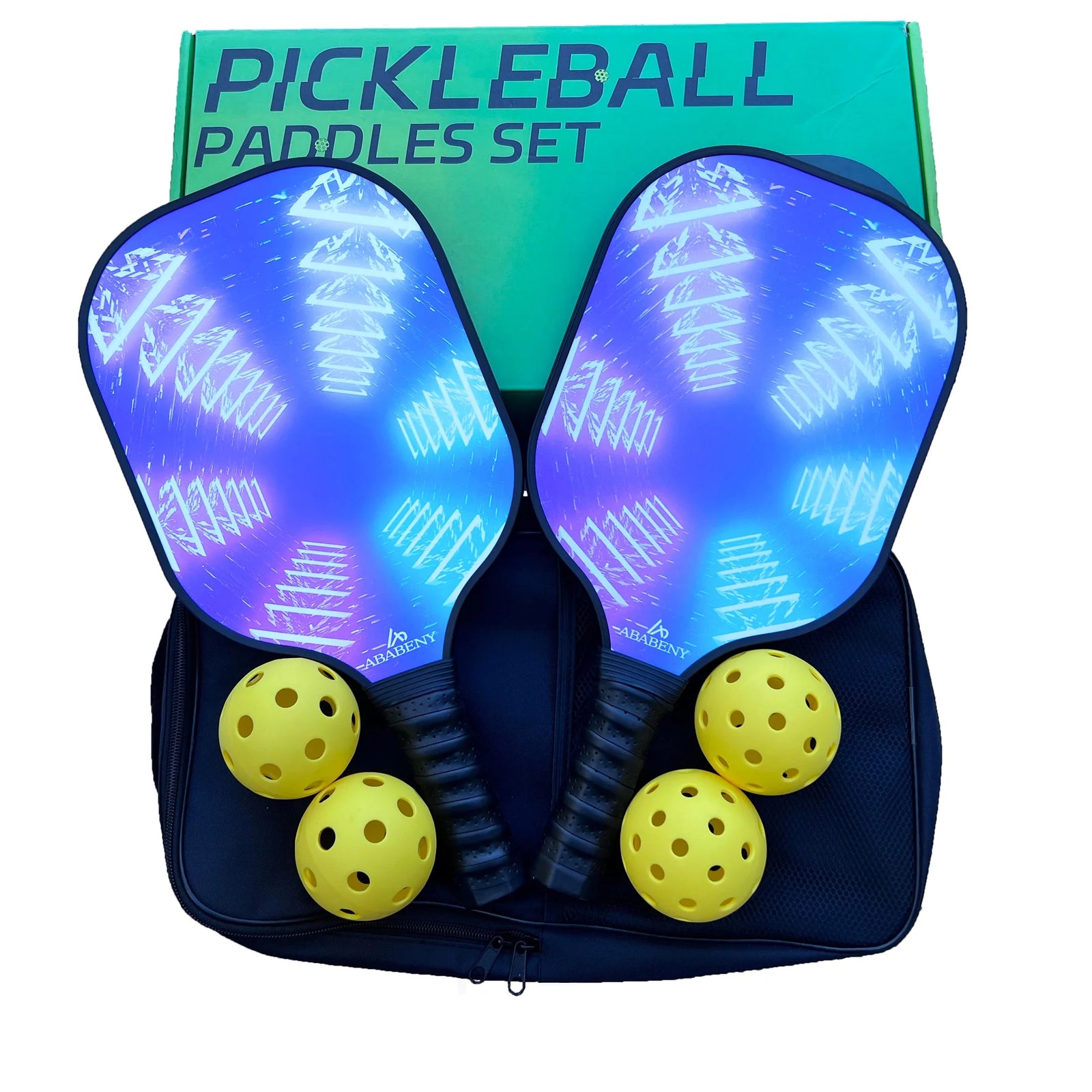 Pickleball Paddles Set of 2, USAPA Approved Fiberglass Surface Pickleball Set with Pickleball Rackets, Lightweighted Pickle Ball Paddle Set ​For Men Women with 4 Pickle Balls, Carrying Bag