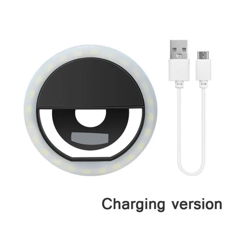 USB Charge Led Selfie Ring Light Mobile Phone Lens LED Selfie Lamp Ring for Iphone Samsung Xiaomi POCO Phone Tablet Selfie Light