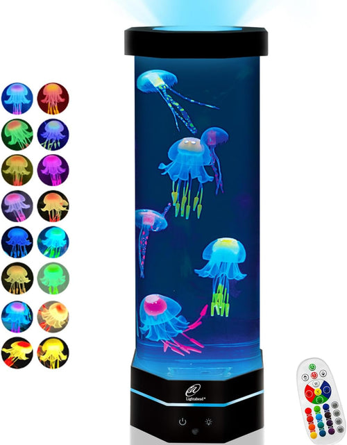 Load image into Gallery viewer, LED Desktop Jellyfish Lava Lamp with Color Changing Light Effects. a Sensory Synthetic Jelly Fish Tank Aquarium Mood Lamp. Excellent Gift
