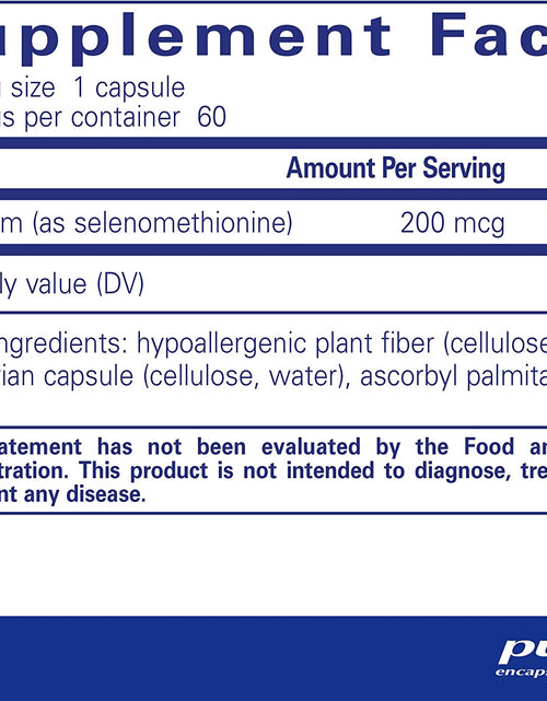 Load image into Gallery viewer, Selenium (Selenomethionine) | Antioxidant Supplement for Immune System, Collagen and Thyroid Support* | 60 Capsules

