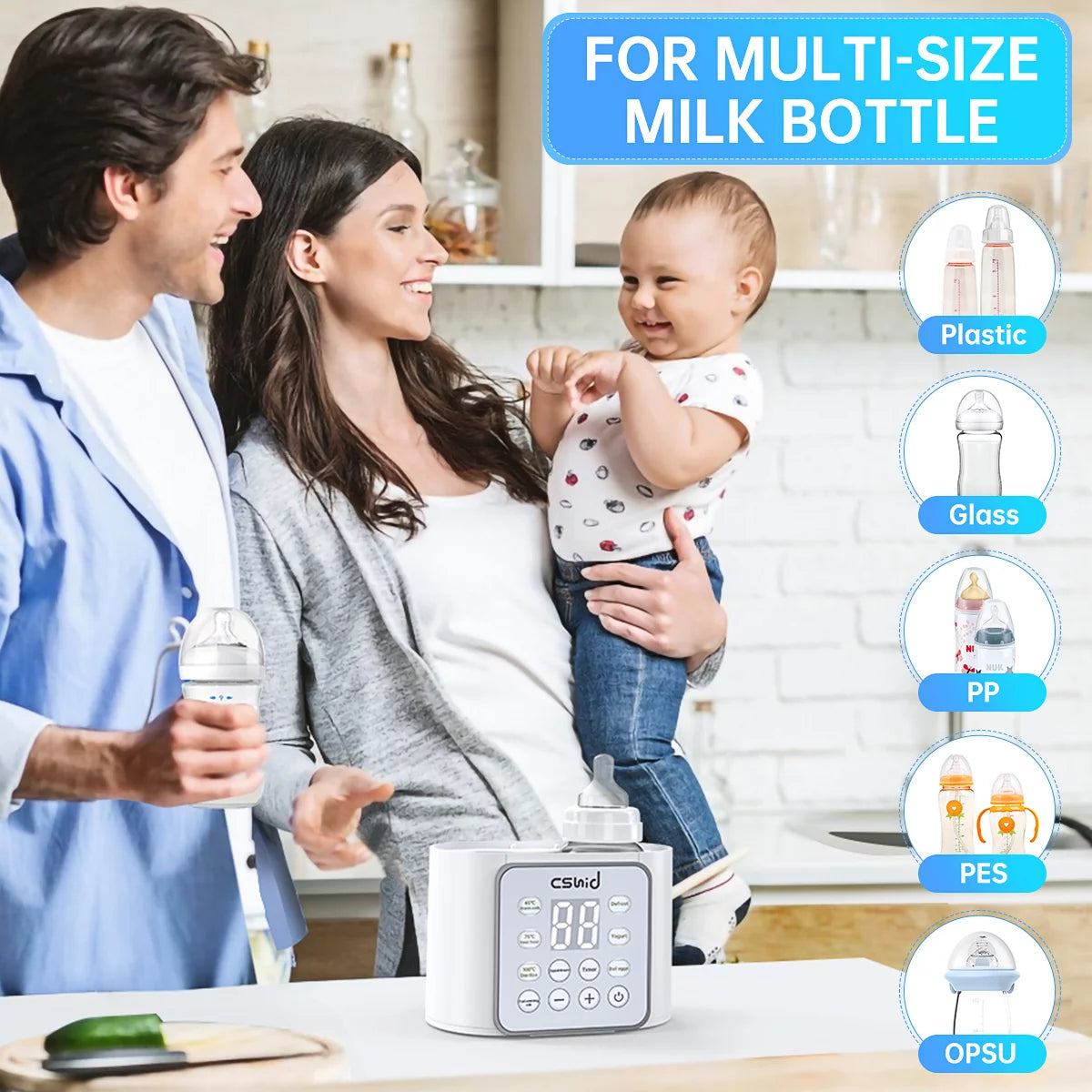 Baby Bottle Warmer, 9-In-1 Fast Milk Warmer Babies Food Heater & Defrost